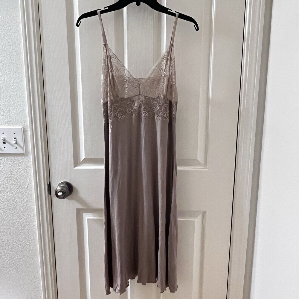 Samantha Chang Chemise Slip Dress Nightgown Lingerie Lace Women's Size Large
